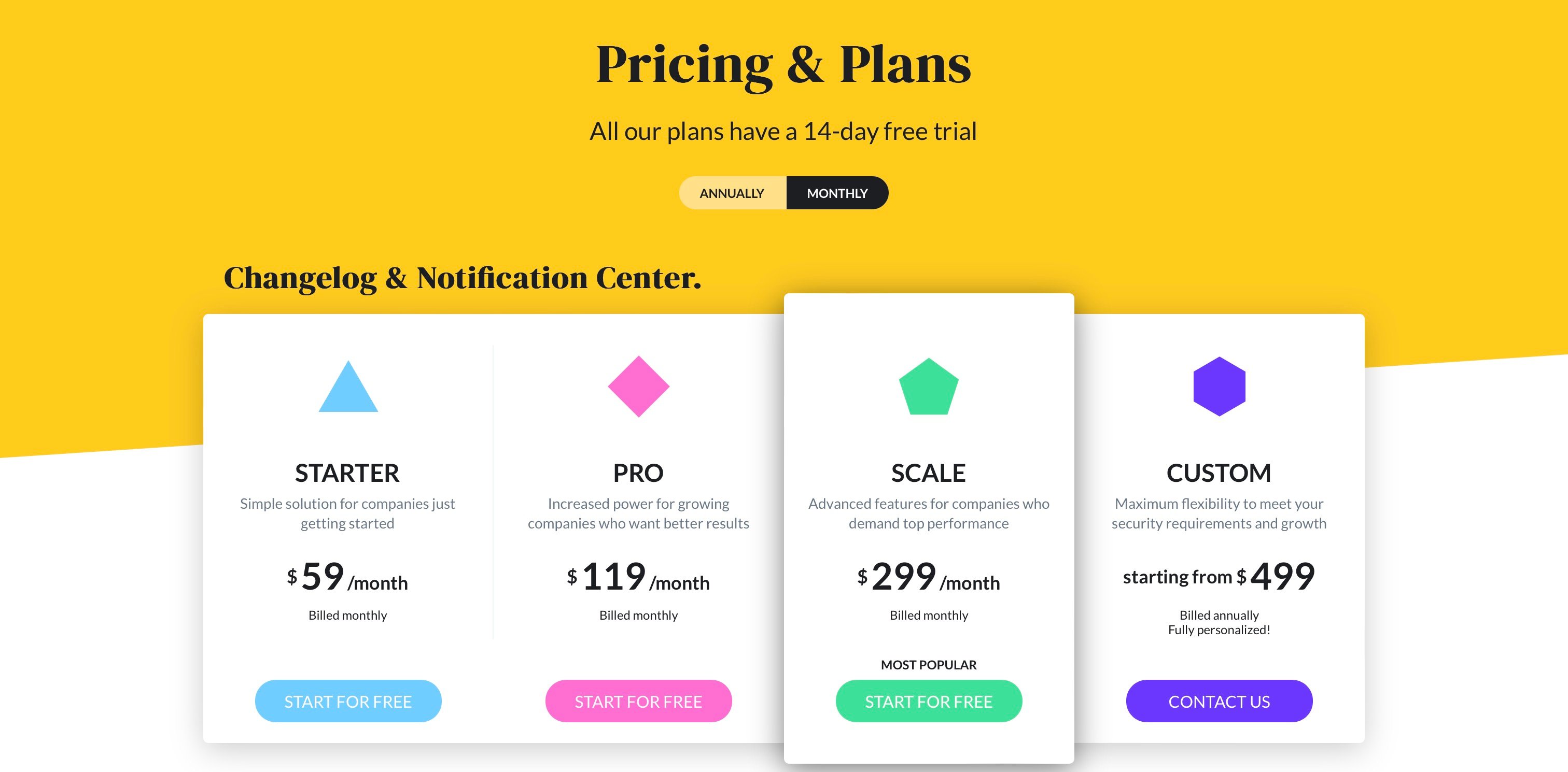 Beamer Pricing Plan Screenshot
