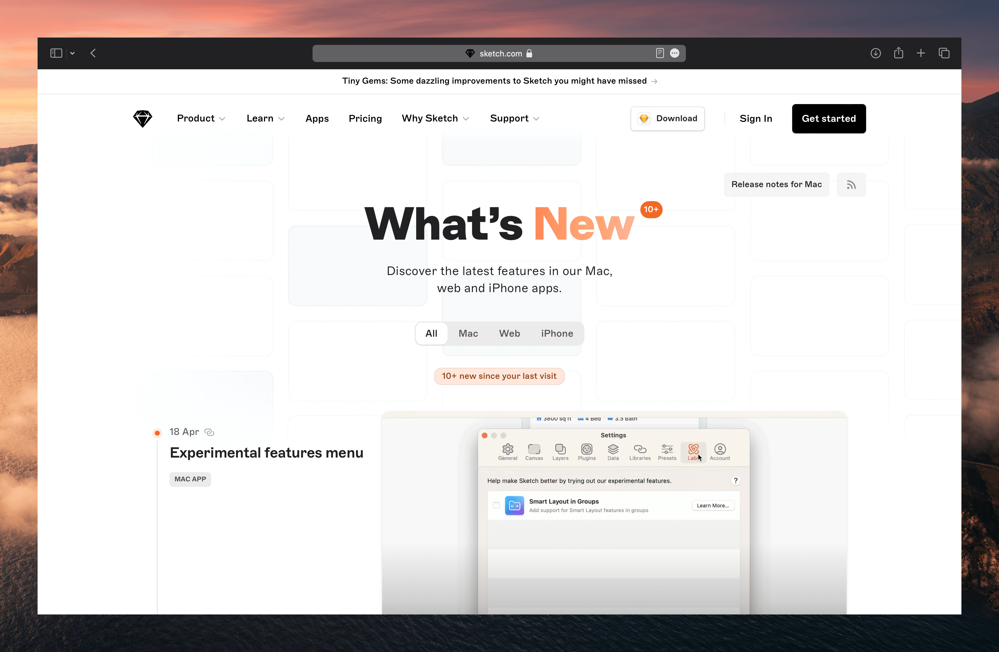 Release notes of Sketch for macOS design tool