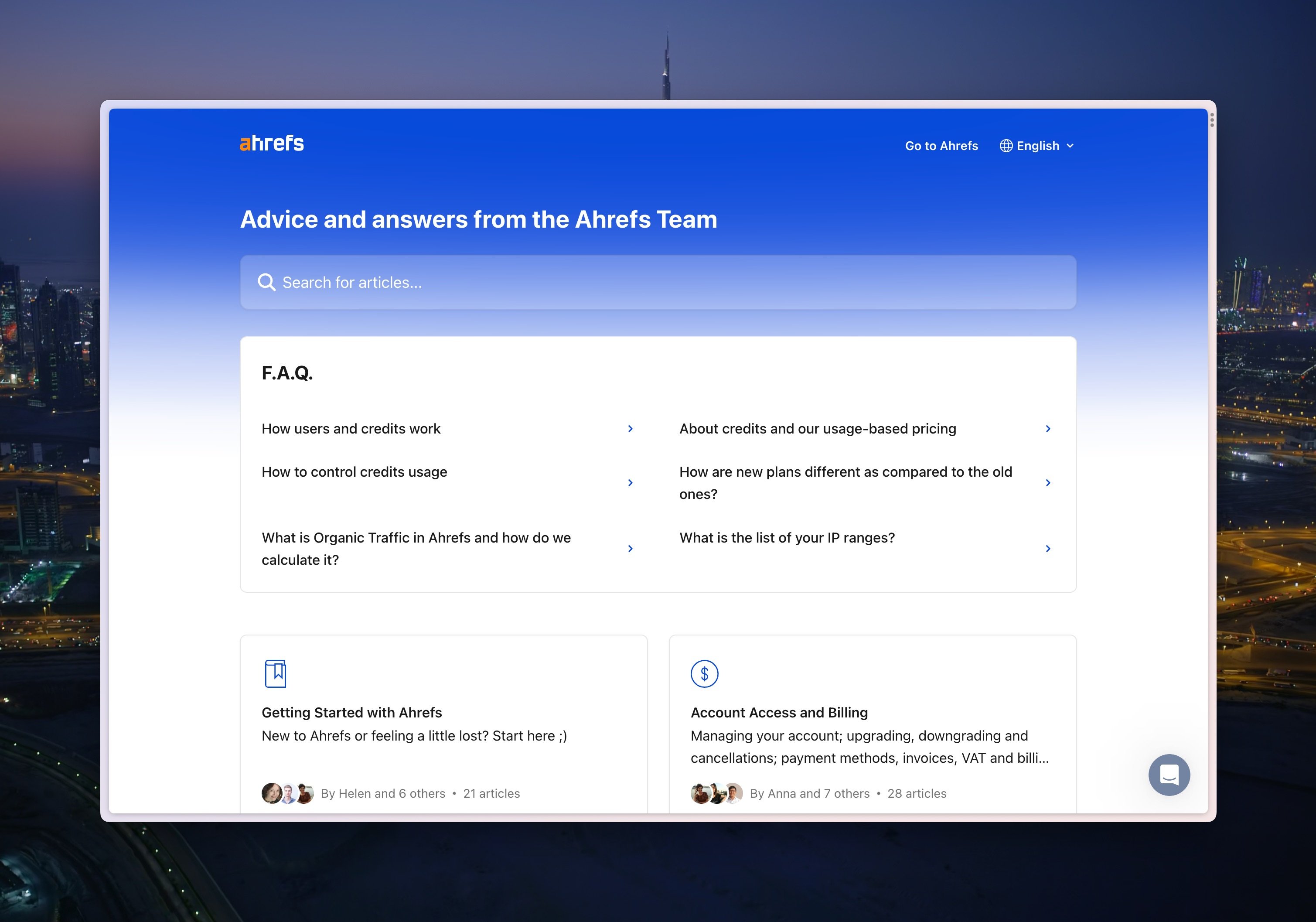 Ahrefs Product Support Center and User Guides
