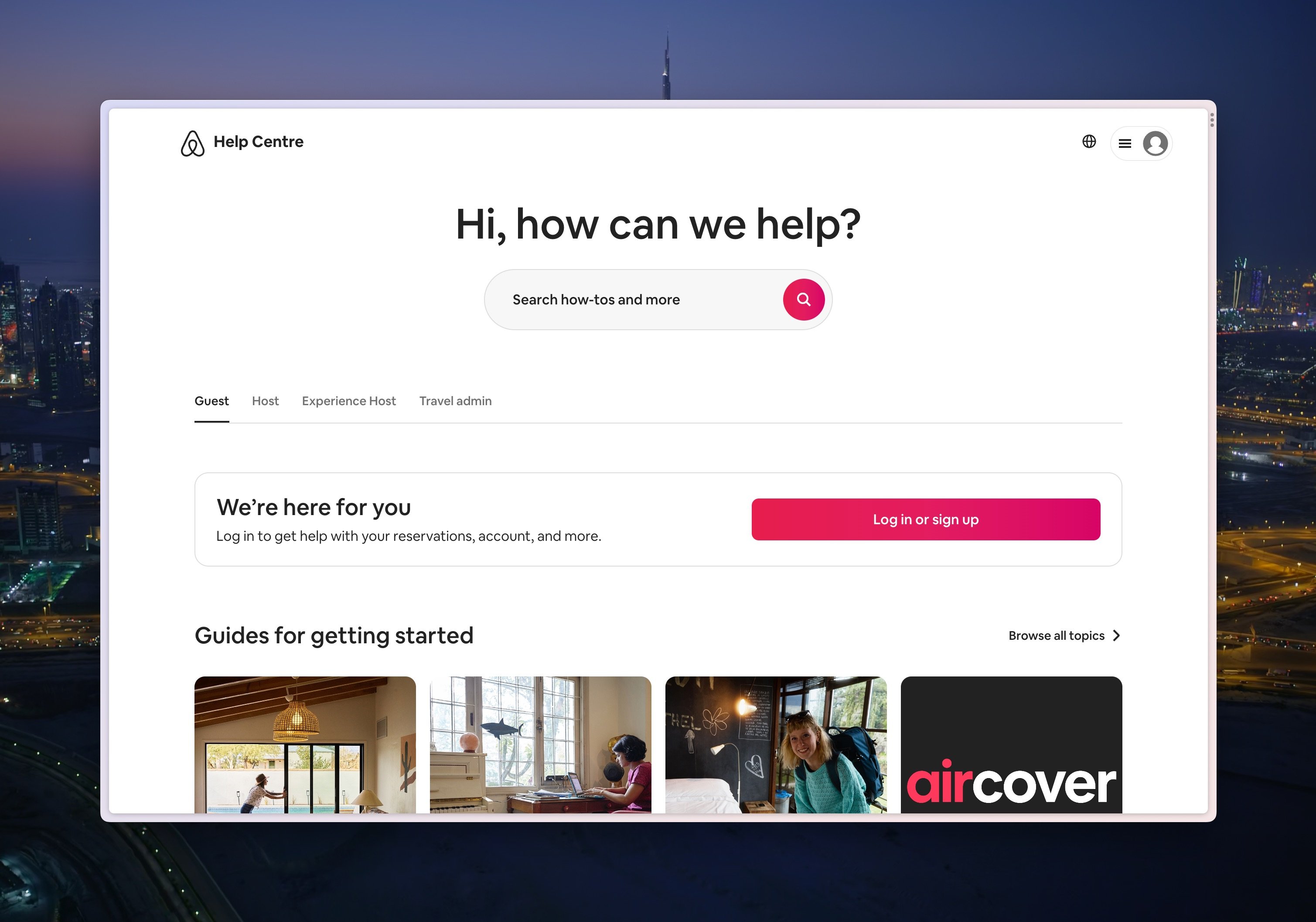 AirBnB Product Support Center and User Guides