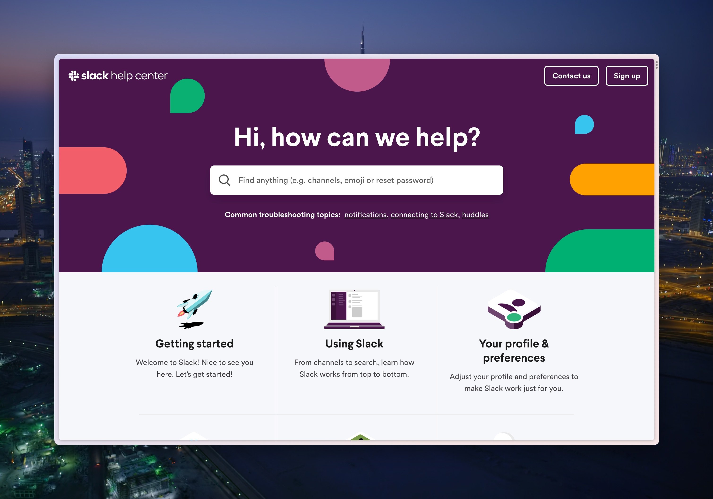 Slack Product Support Center and User Guides