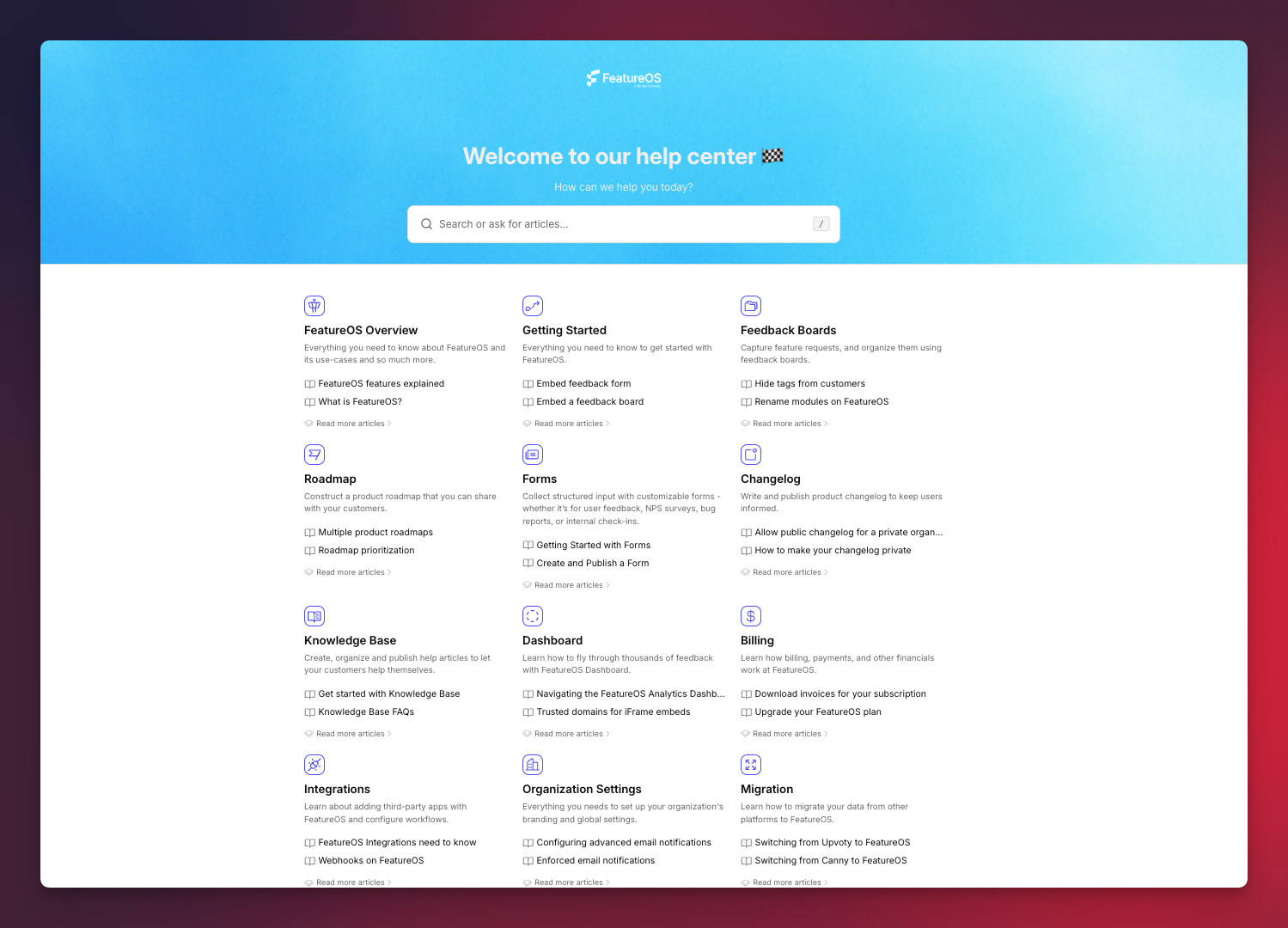 FeatureOS - The best free Knowledge Base Softwares