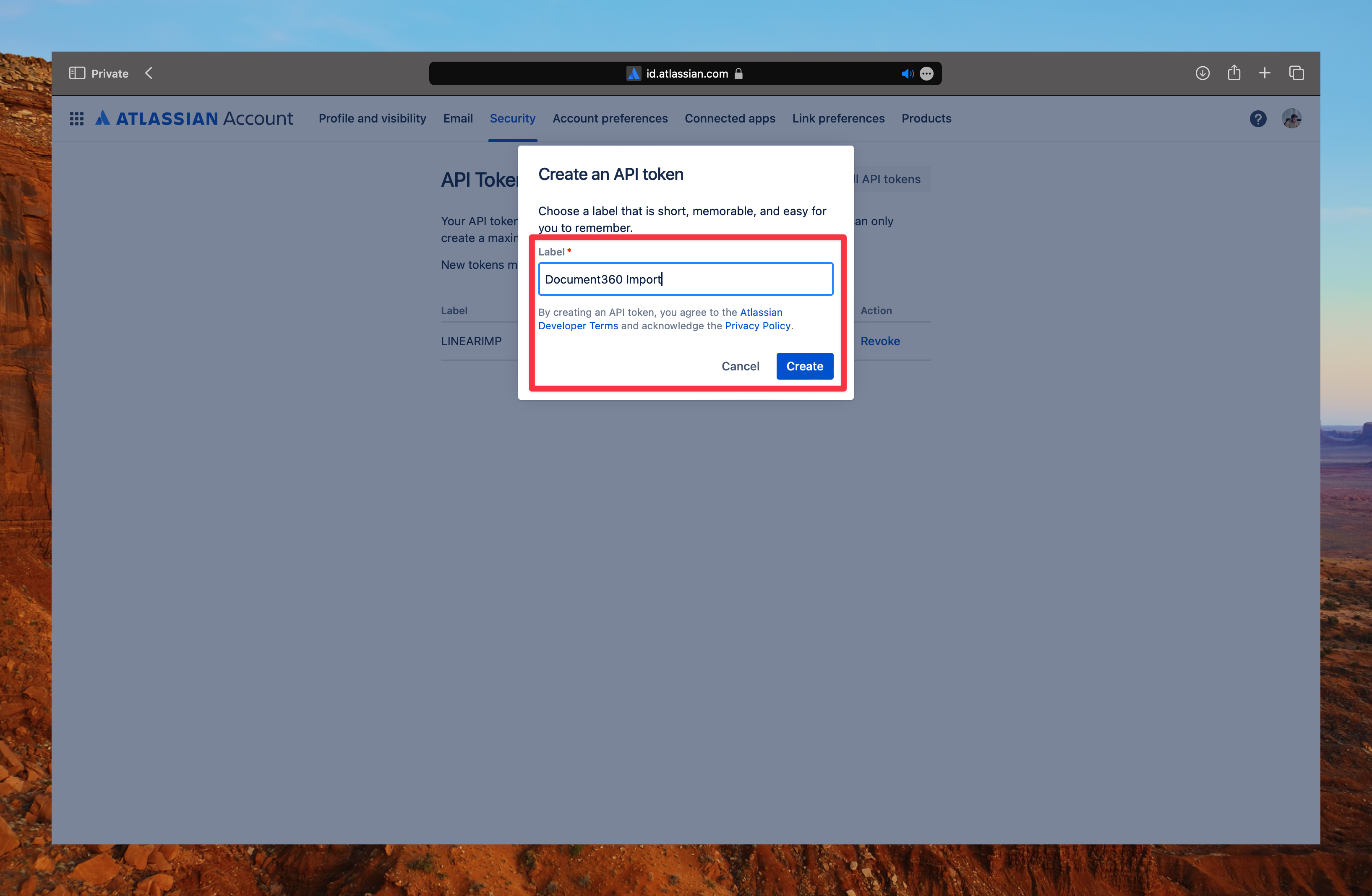 JIRA Cloud API key