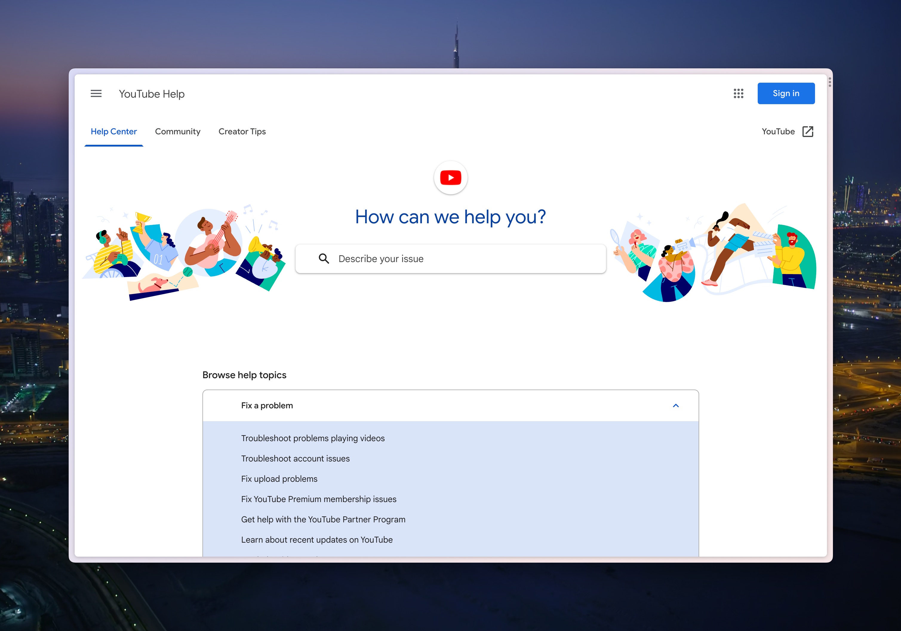 YouTube Product Support Center and User Guides